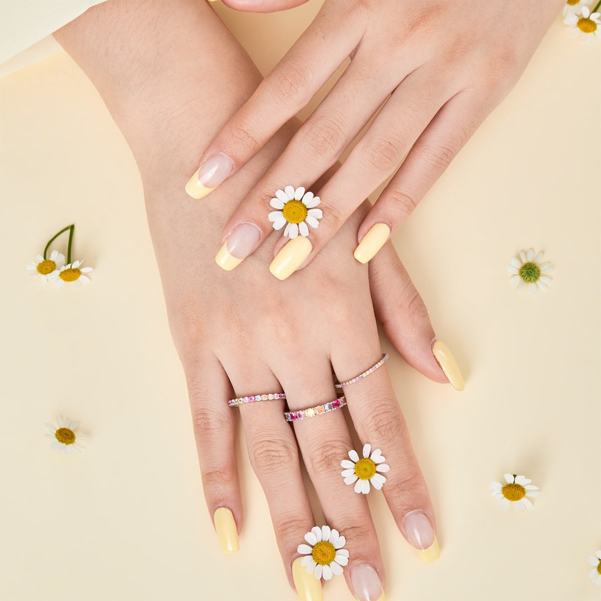 [CiCi]Dazzling Lustrous Round Cut Tennis Ring