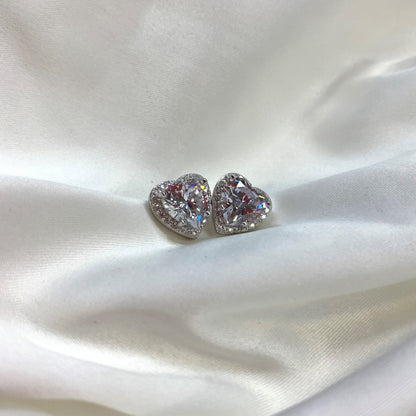 [CiCi]Sparkling Heart Shape Lover Earrings