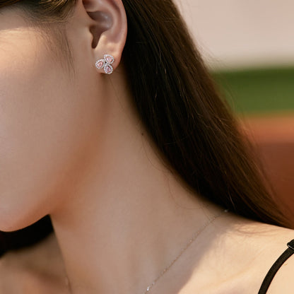 [CiCi]Ornate Flower Shape Pear Cut Lover Earrings