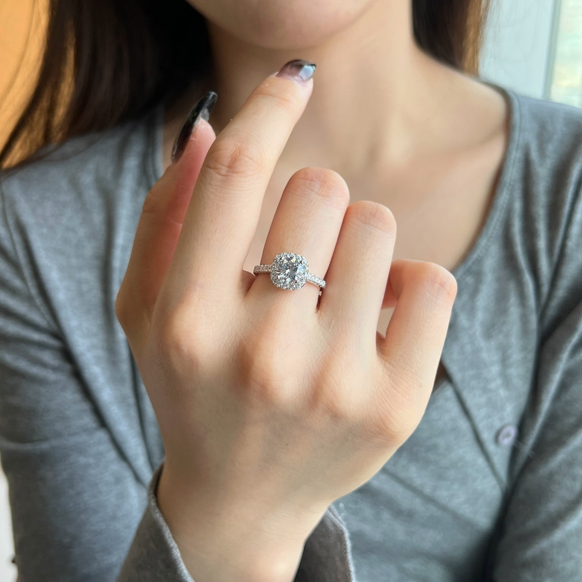 [CiCi]Dazzling Resplendent Round Cut Wedding Ring