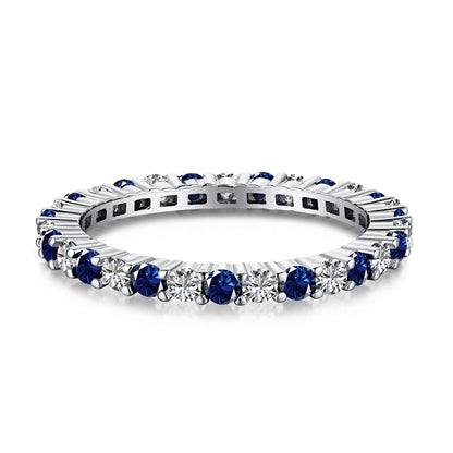 [CiCi]Exquisite Colorful Round Cut Tennis Ring
