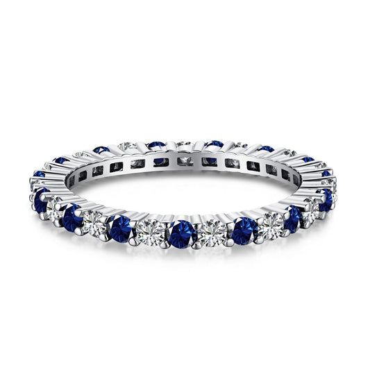 [CiCi]Exquisite Colorful Round Cut Tennis Ring