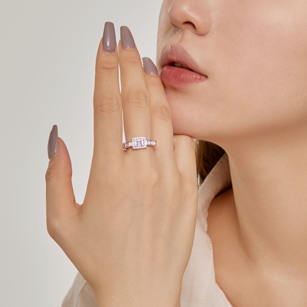[CiCi]Exquisite Colorful Radiant Cut Party Ring