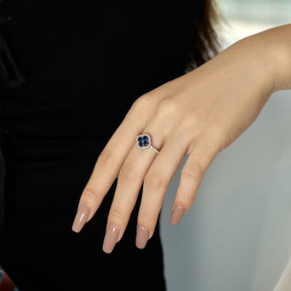 [CiCi]Four Leaf Clover Flower Design Ring