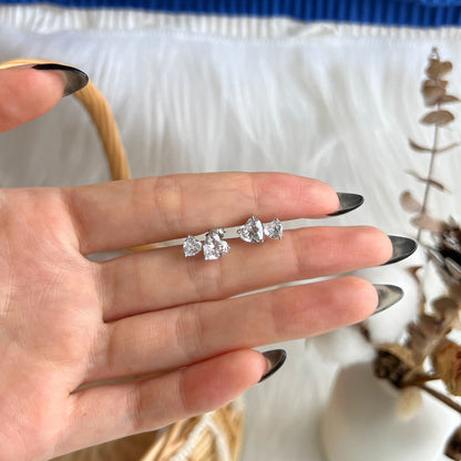 [CiCi]Double Heart-Shape Classic Princess Style Earrings