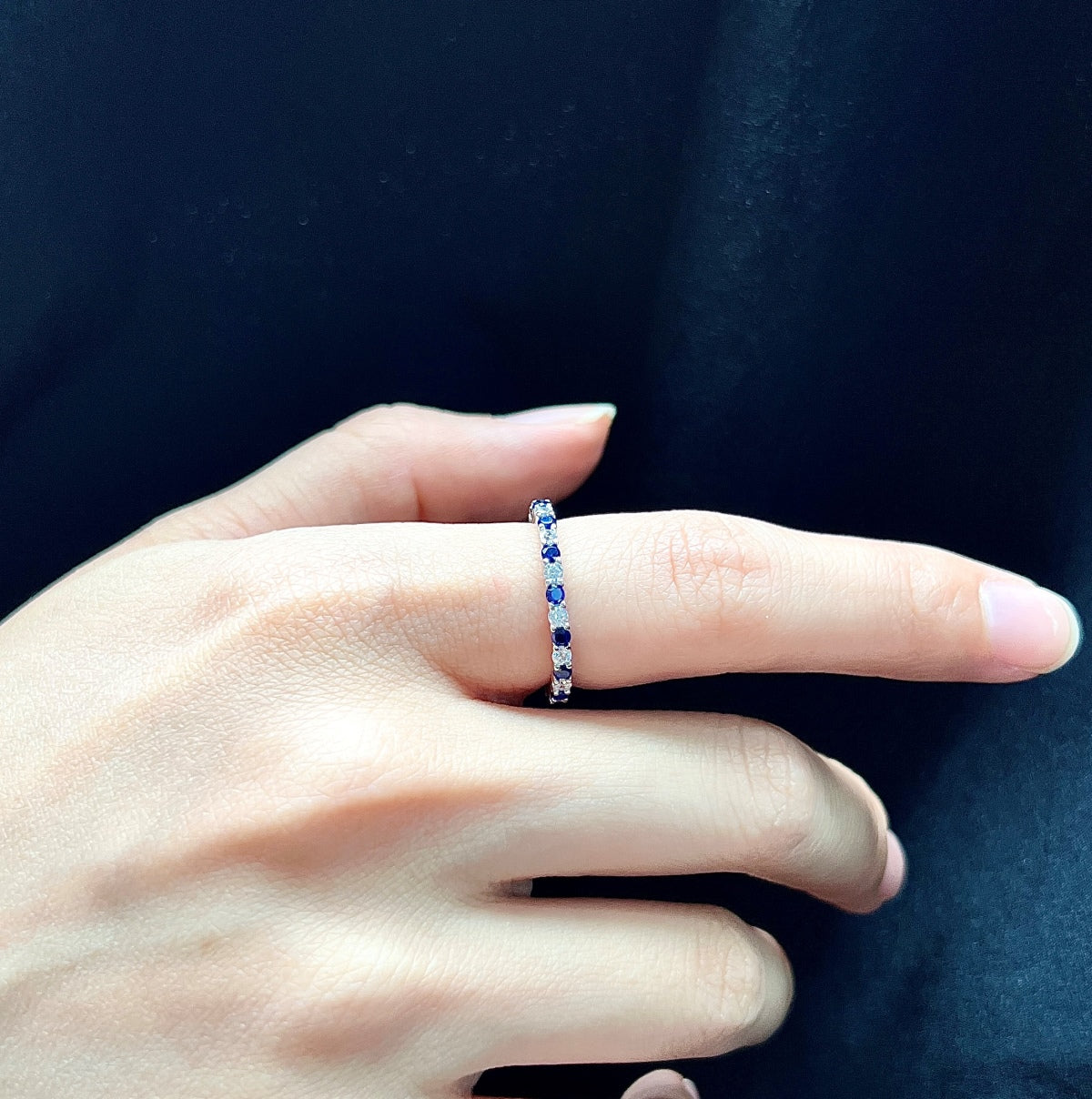 [CiCi]Exquisite Colorful Round Cut Tennis Ring