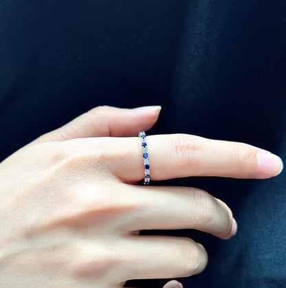 [CiCi]Exquisite Colorful Round Cut Tennis Ring