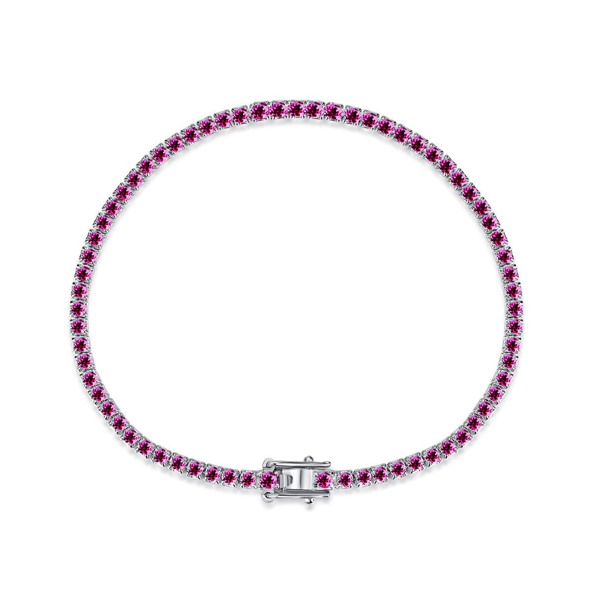 [CiCi]Dazzling Colorful Round Cut Daily Bracelet