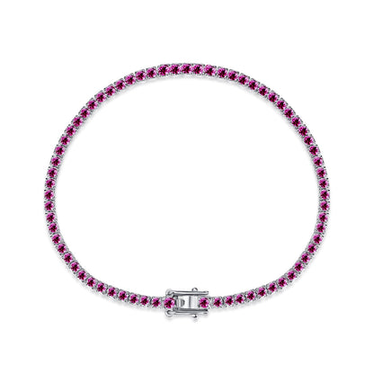 [CiCi]Dazzling Colorful Round Cut Daily Bracelet