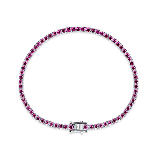 [CiCi]Dazzling Colorful Round Cut Daily Bracelet