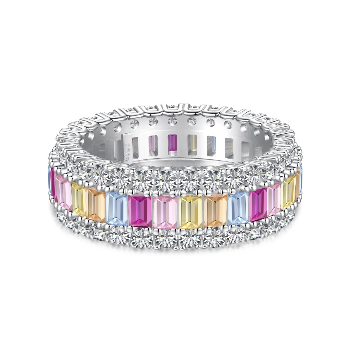 [CiCi]Dainty Colorful Radiant Cut Daily Ring