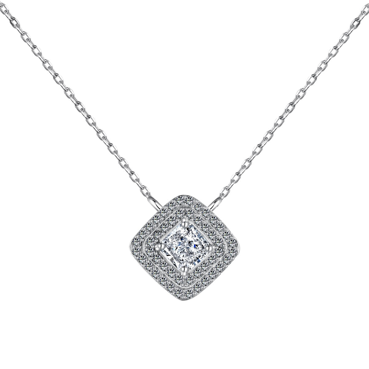 [CiCi]Sparkling Asscher Cut Necklace