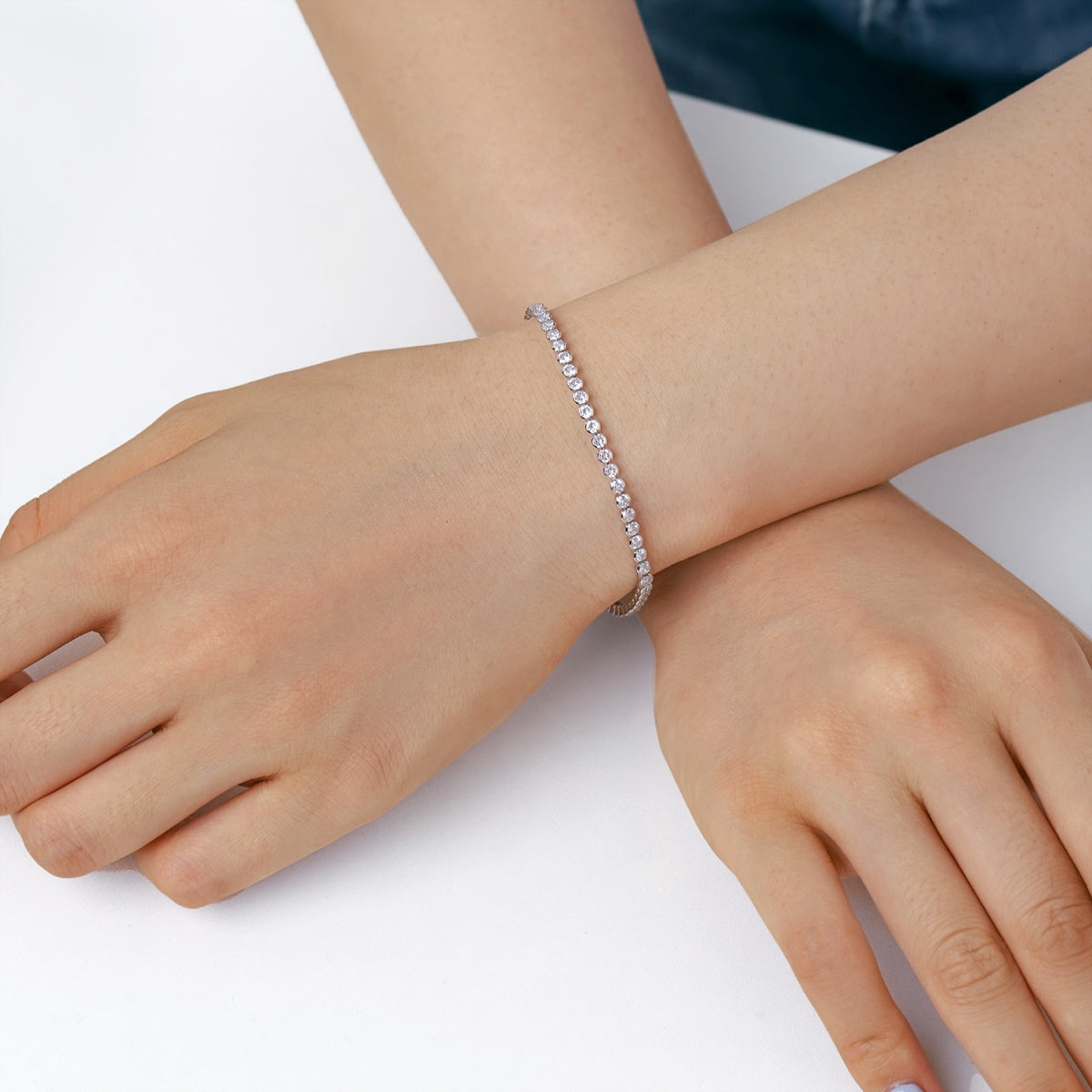 [CiCi]Dazzling Sparkling Round Cut Daily Bracelet