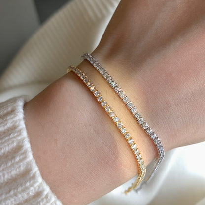 [CiCi]Radiant Shinning Princess Cut Tennis Bracelet