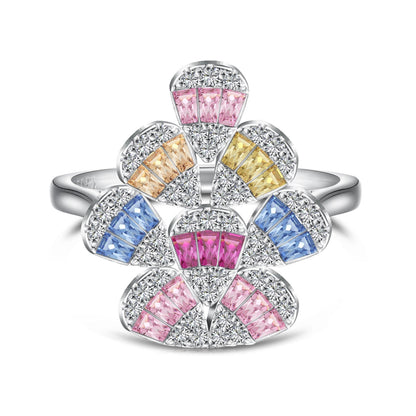 [CiCi]Sparkling Colorful Water Drop Shape Daily Ring