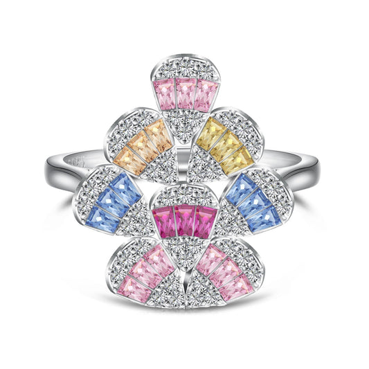 [CiCi]Sparkling Colorful Water Drop Shape Daily Ring