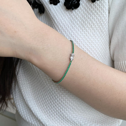[CiCi]Dazzling Colorful Round Cut Daily Bracelet