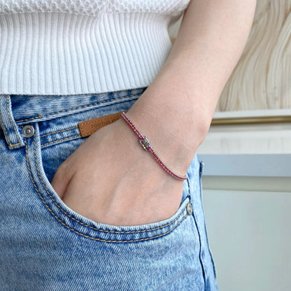 [CiCi]Dazzling Colorful Round Cut Daily Bracelet