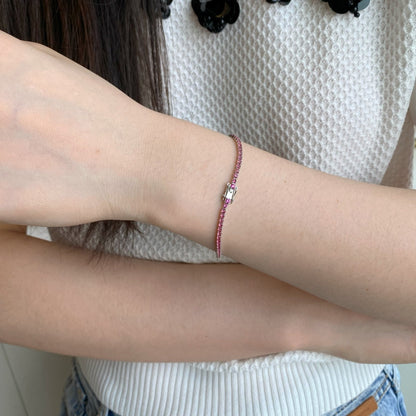 [CiCi]Dazzling Colorful Round Cut Daily Bracelet