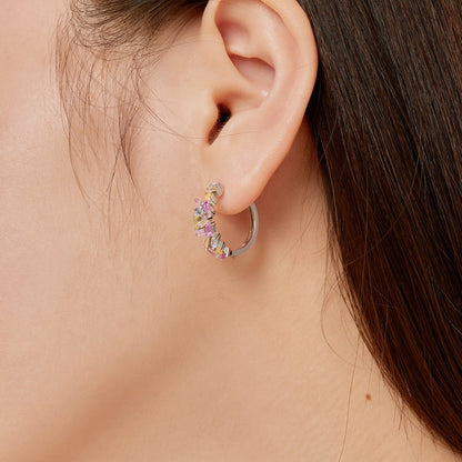[CiCi]Dazzling Colorful Emerald Cut Daily Earrings