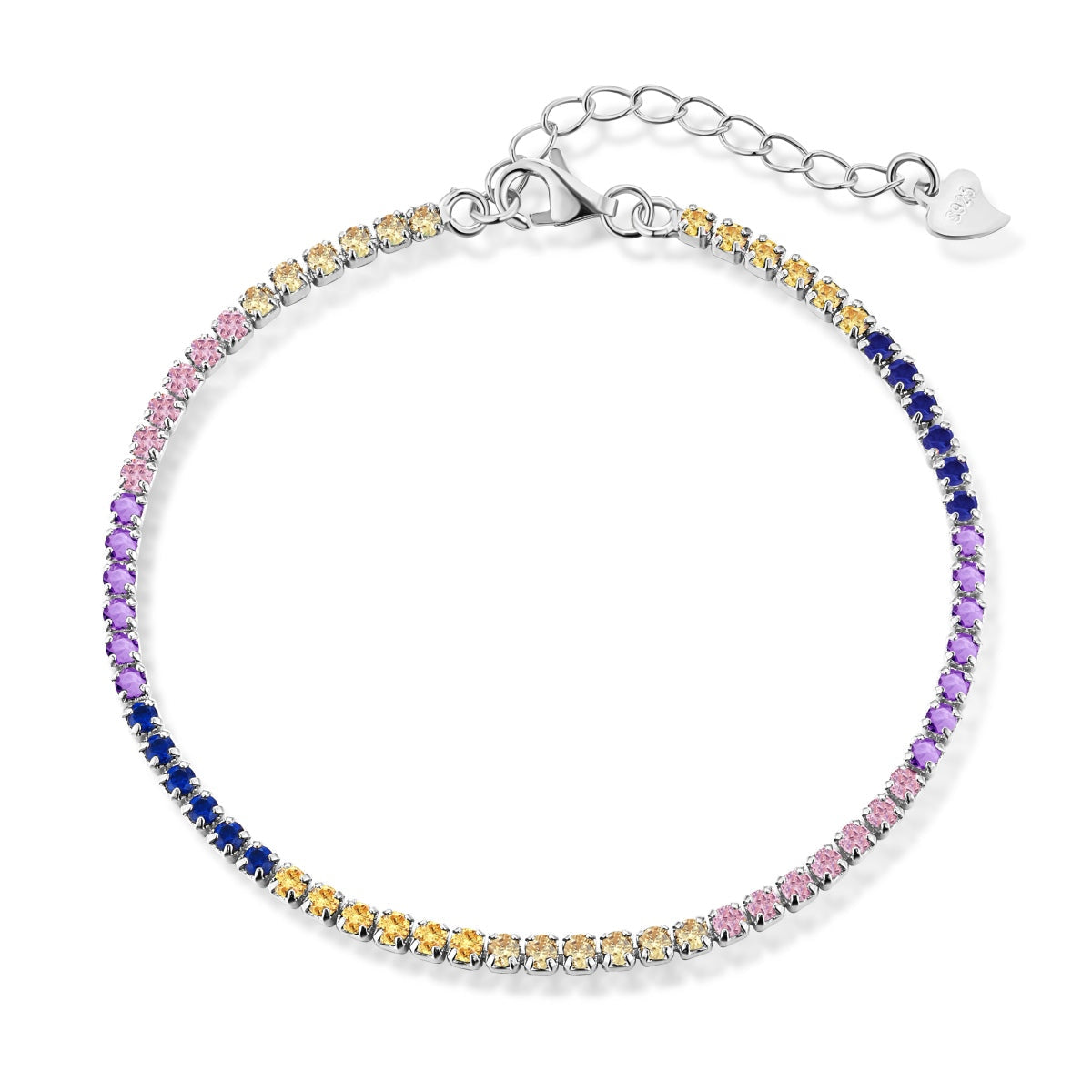 [CiCi]Radiant Shinning Princess Cut Tennis Bracelet