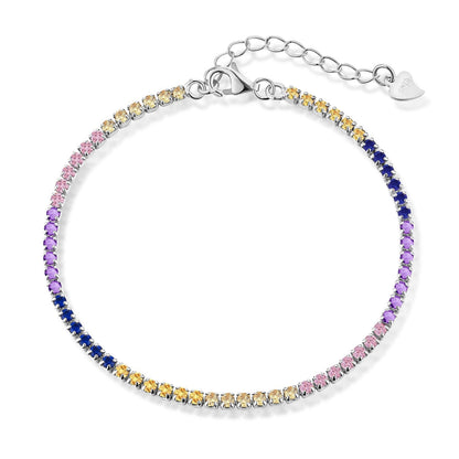 [CiCi]Radiant Shinning Princess Cut Tennis Bracelet