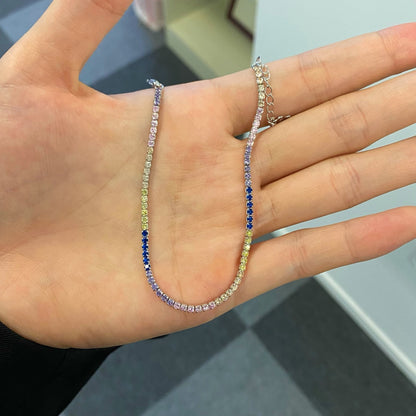 [CiCi]Radiant Shinning Princess Cut Tennis Bracelet
