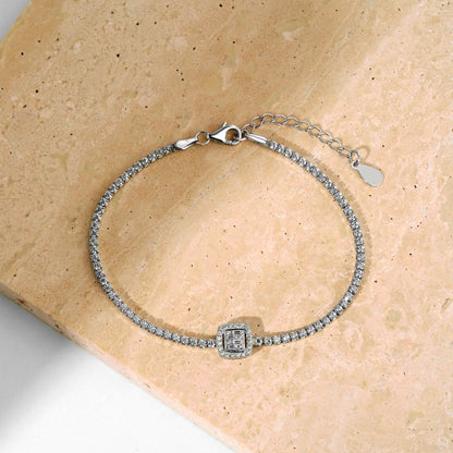 [CiCi]Luxurious Dazzling Square Shape Banquet Bracelet