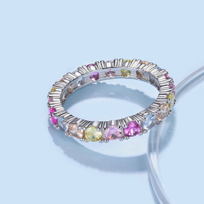 [CiCi]Dazzling Lustrous Round Cut Tennis Ring
