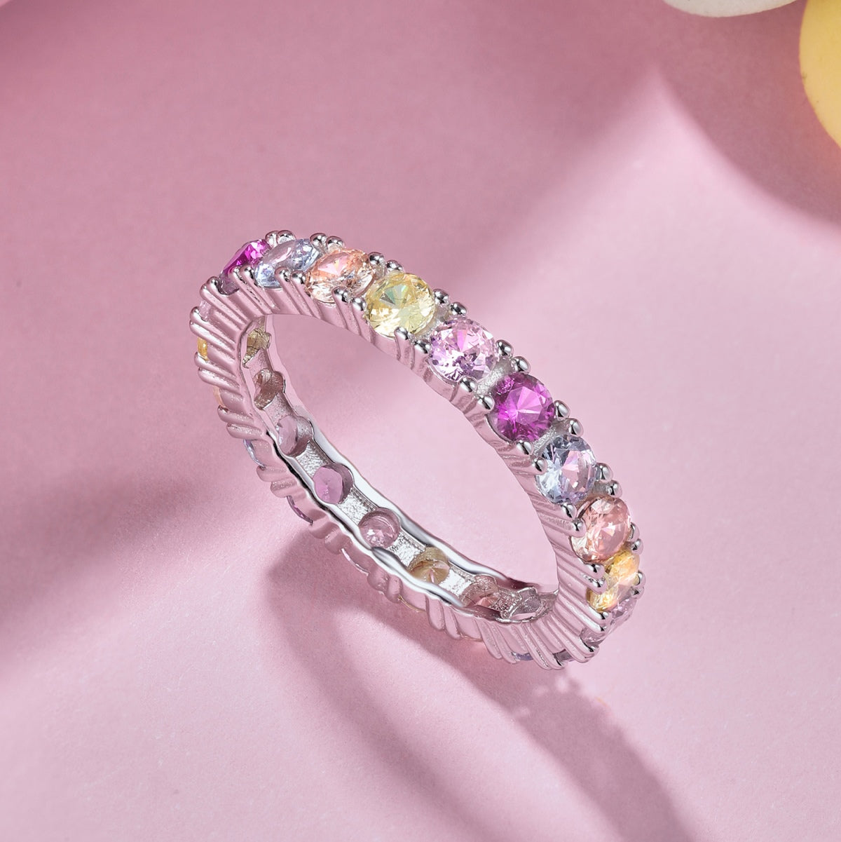 [CiCi]Dazzling Lustrous Round Cut Tennis Ring
