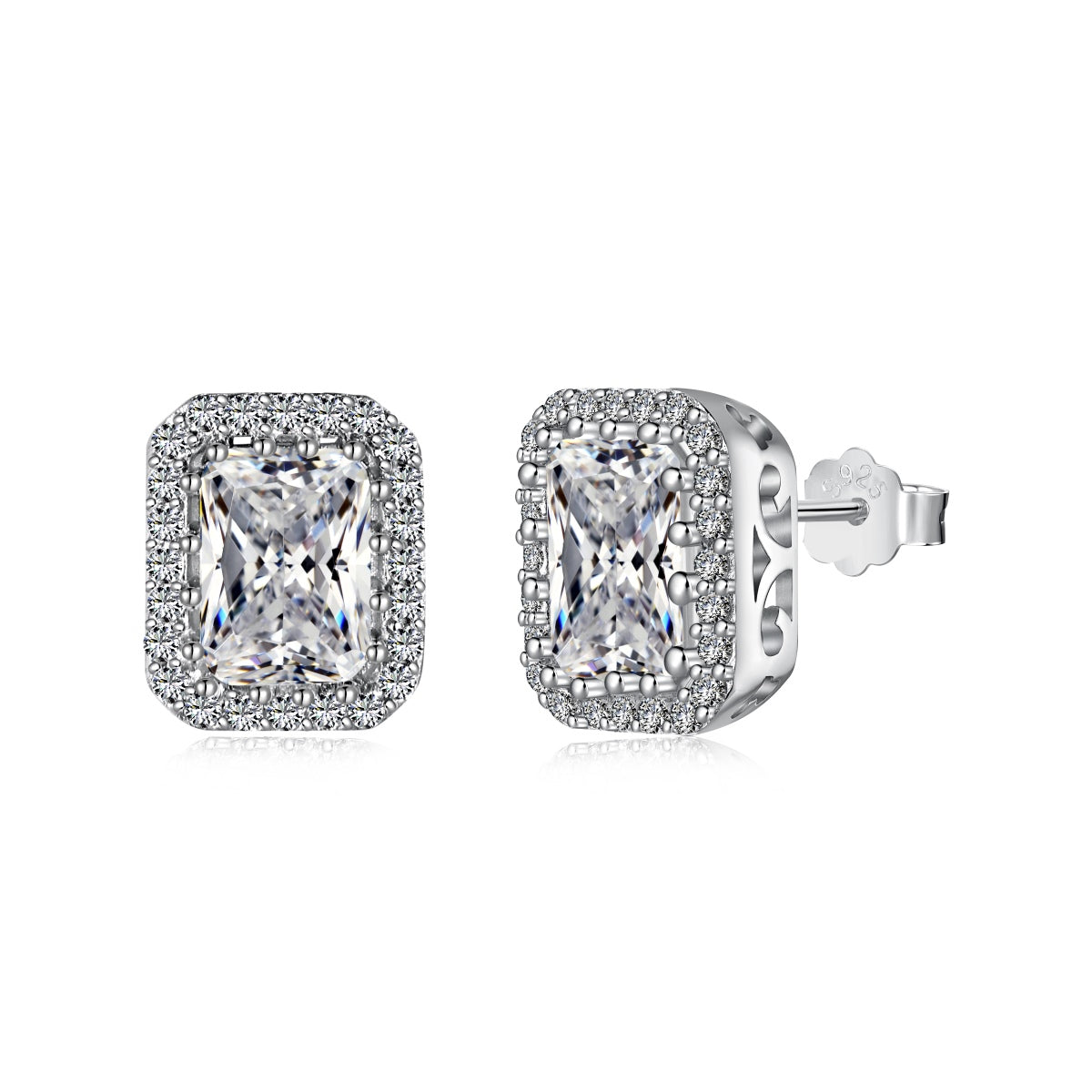 [CiCi]1.0 Carat Luxurious Dainty Emerald Cut Daily Earrings