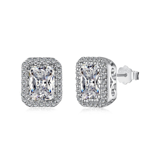 [CiCi]1.0 Carat Luxurious Dainty Emerald Cut Daily Earrings