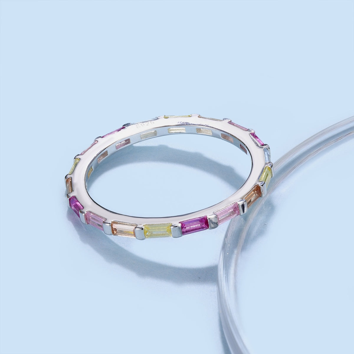 [CiCi]Exquisite Multicolored Emerald Cut Daily Ring