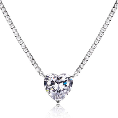 [CiCi]8.0 Carat Versatile Colorful Sweet Heart-Shaped Tennis Necklace