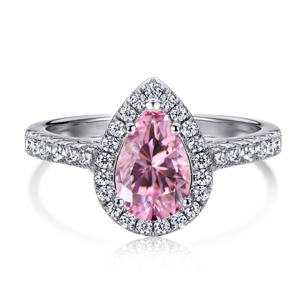 [CiCi]1.0 Carat Luxurious Resplendent Water Drop Shape Wedding Ring
