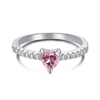 [CiCi]0.5 Carat CaratEternity Charming Heart Shape Lover Ring