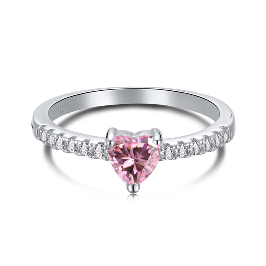 [CiCi]0.5 Carat CaratEternity Charming Heart Shape Lover Ring