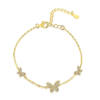 [CiCi]Delicate Butterfly Pendant Bracelet