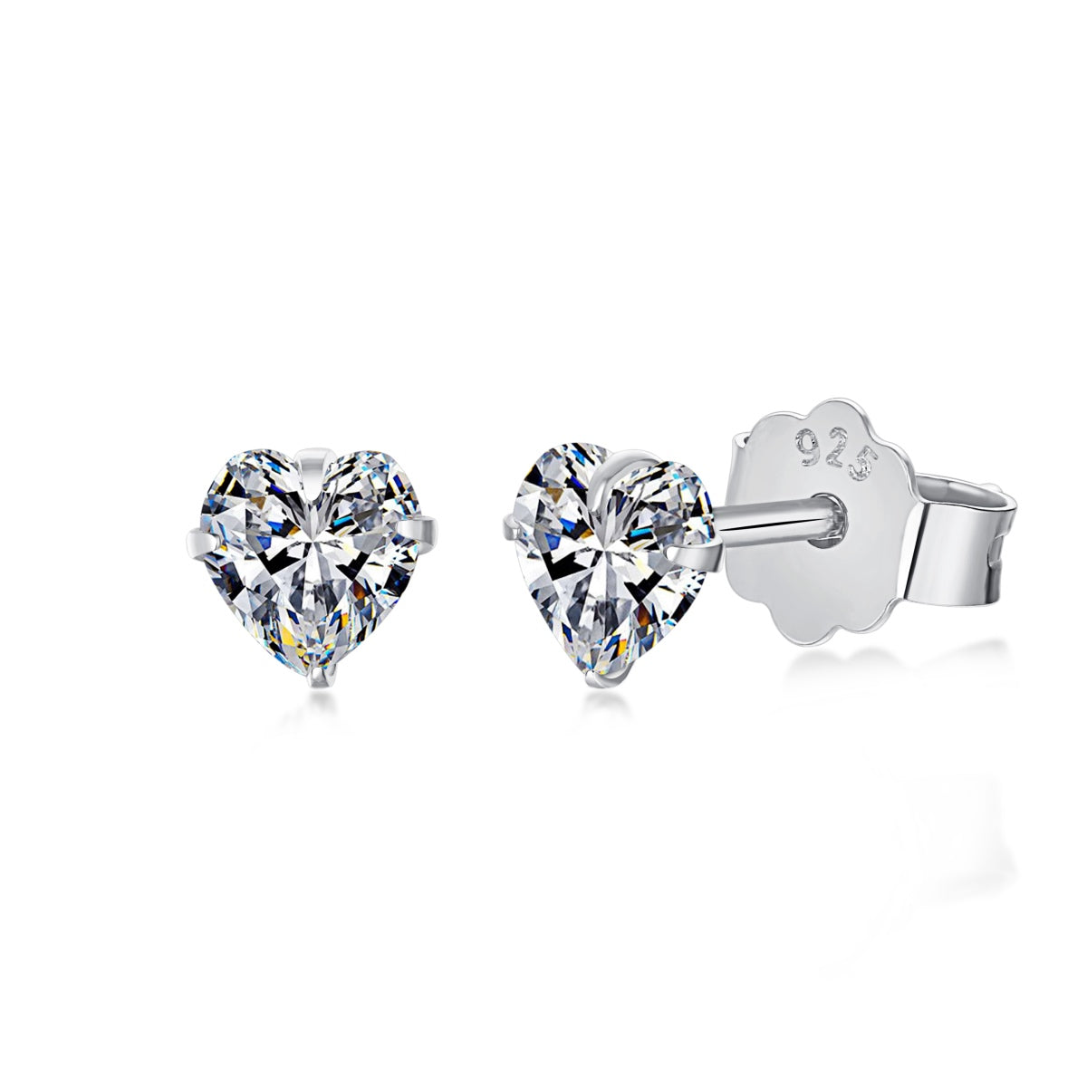 [CiCi]Sparkling Heart Shaped Simple Earrings