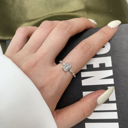 [CiCi]1.0 Carat Dainty Resplendent Radiant Cut Daily Ring