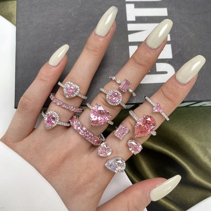 [CiCi]0.5 Carat CaratEternity Charming Heart Shape Lover Ring