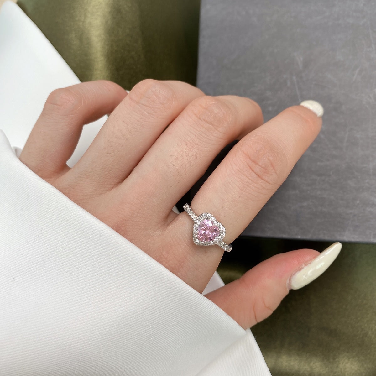 [CiCi]Eternity Splashy Romantic Heart Shape Lover Ring