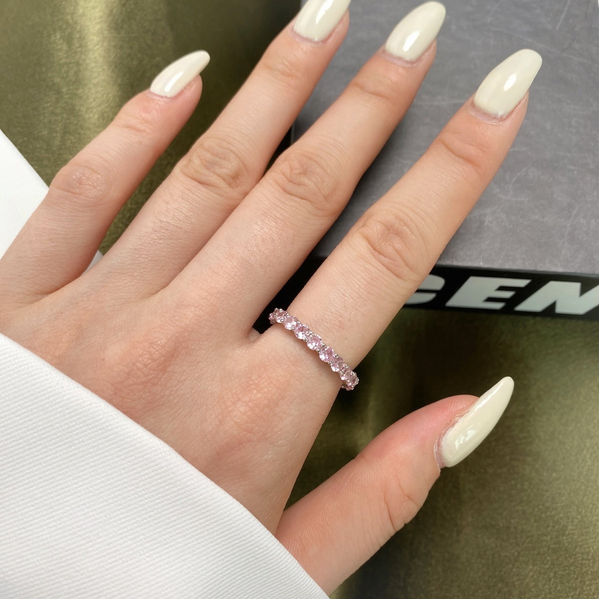 [CiCi]Sparkling Round Cut Tennis Ring
