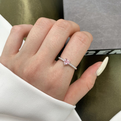 [CiCi]0.5 Carat CaratEternity Charming Heart Shape Lover Ring
