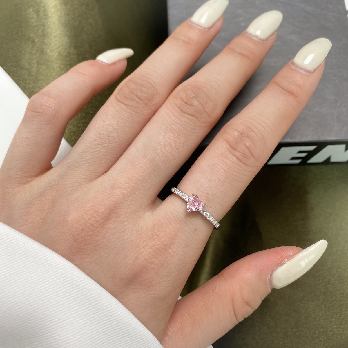 [CiCi]0.5 Carat CaratEternity Charming Heart Shape Lover Ring