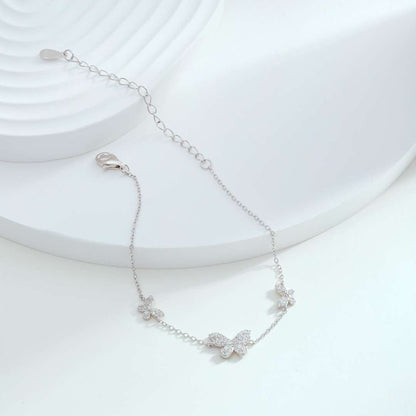 [CiCi]Delicate Butterfly Pendant Bracelet