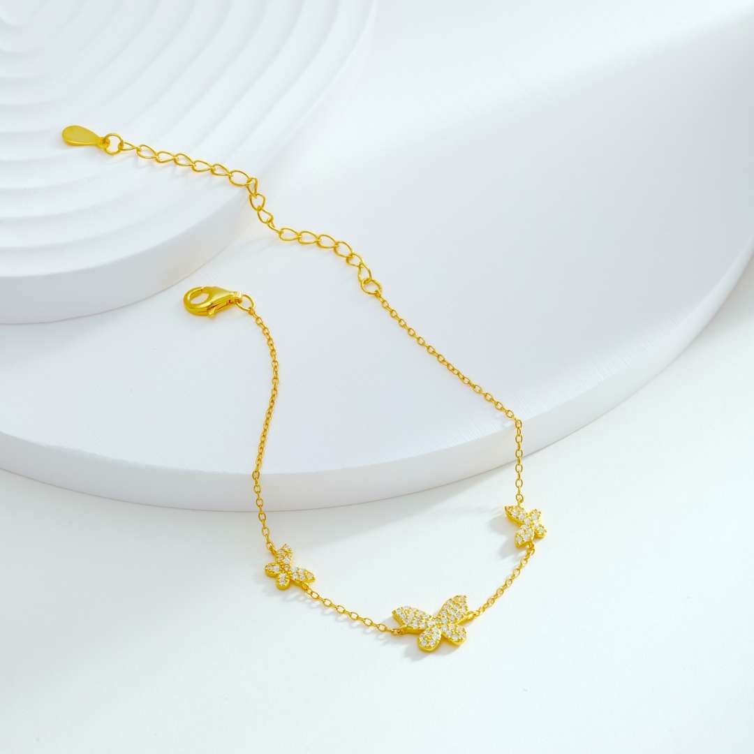 [CiCi]Delicate Butterfly Pendant Bracelet
