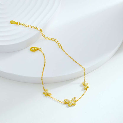 [CiCi]Delicate Butterfly Pendant Bracelet