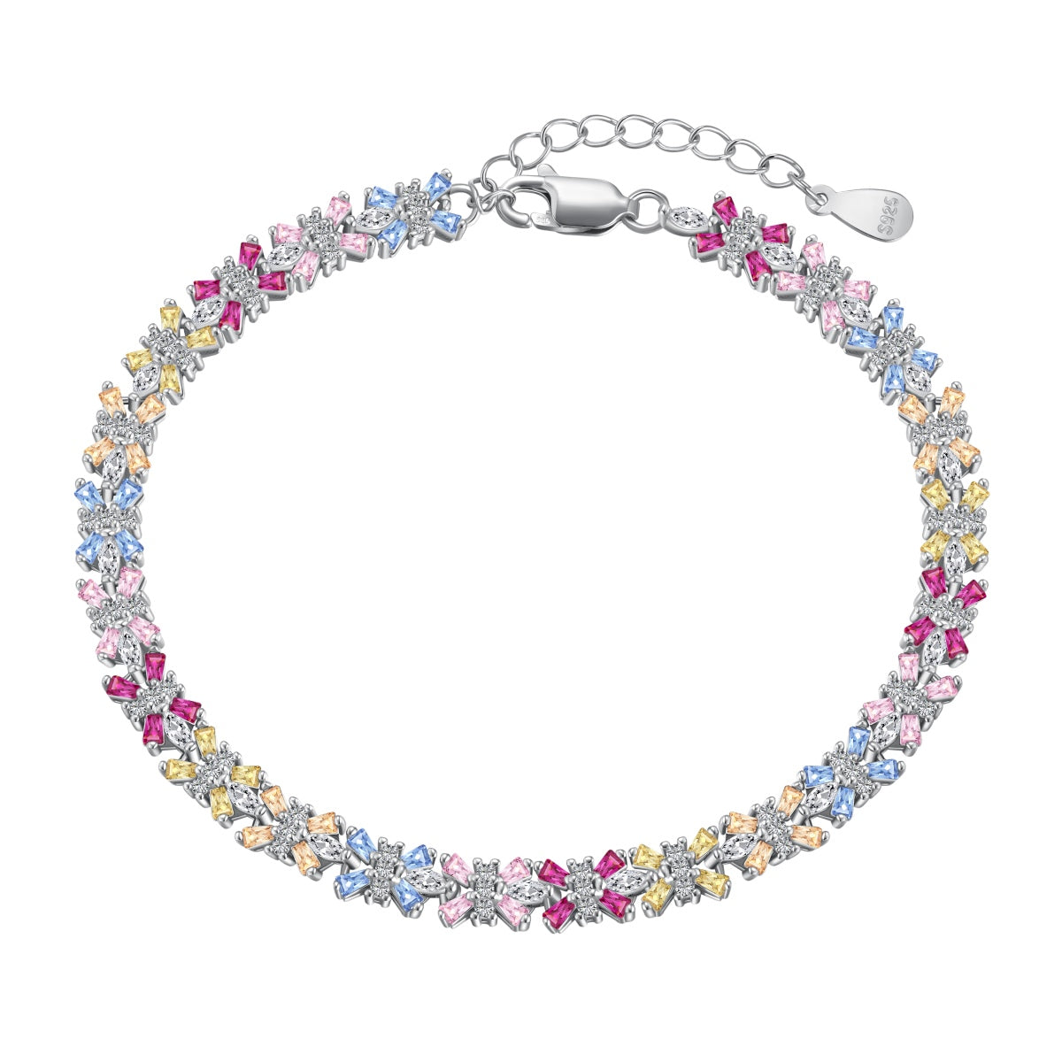 [CiCi]Radiant Colorful Emerald Cut Party Bracelet