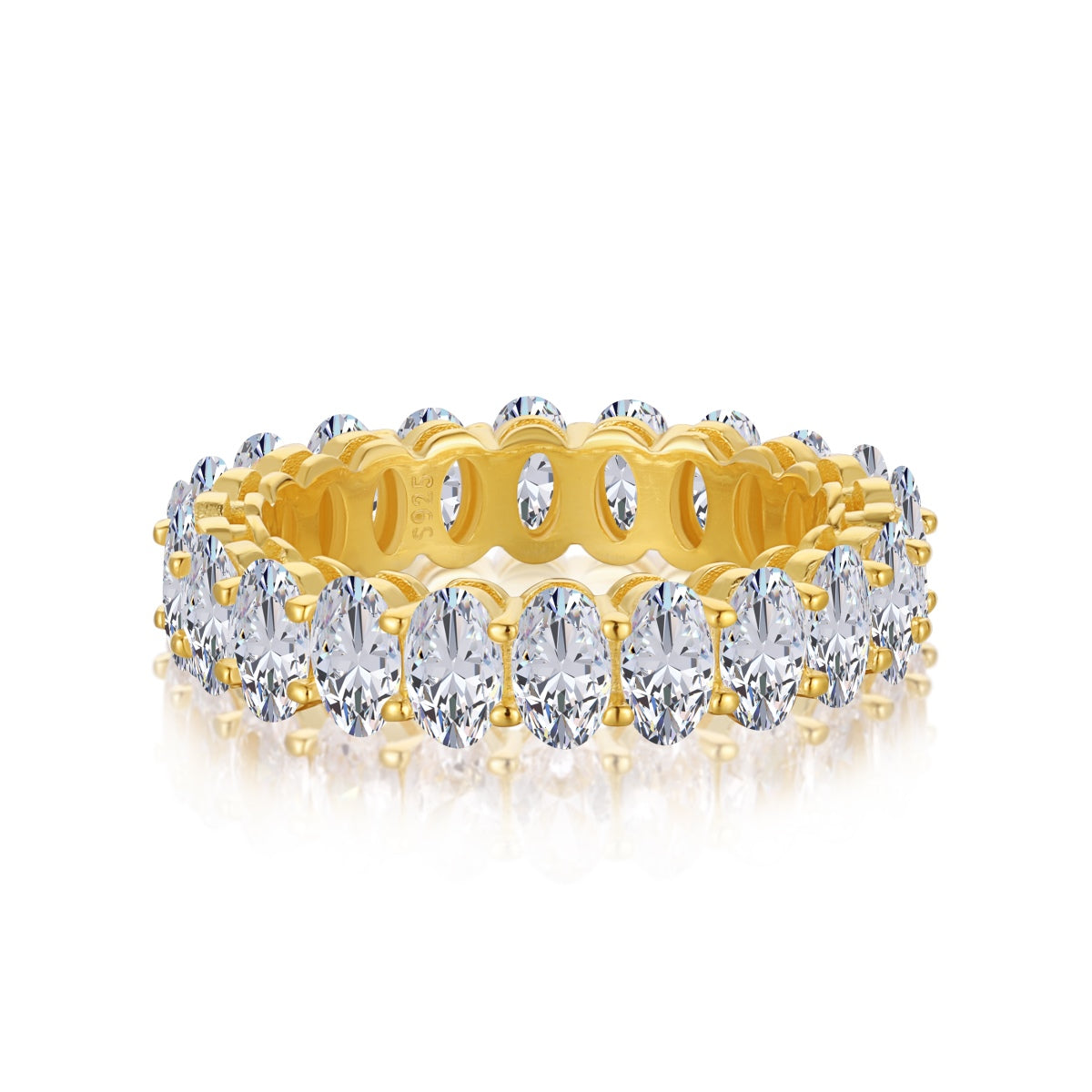 [CiCi]Ornate Oval Cut Tennis Ring
